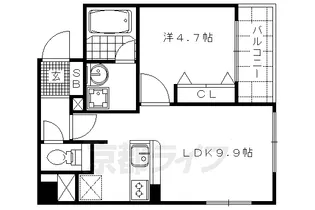 カスタリア壬生【1階】の間取り