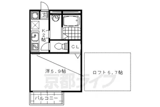 ロフティ四条大宮【208号室】の間取り