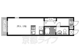 珠光ビル四条大宮Ⅱ【401号室】の間取り