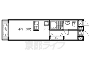 珠光ビル四条大宮Ⅱ【3階】の間取り