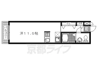 珠光ビル四条大宮Ⅱ【1階】の間取り