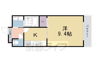 アンプルールフェールデルニエ嵯峨ノ段町【1階】の間取り