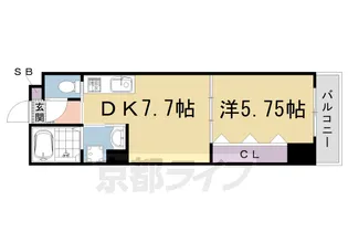 京都府京都市中京区西ノ京南壺井町【マンション】の間取り