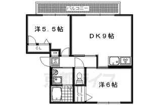 京都府京都市右京区鳴滝川西町【アパート】の間取り