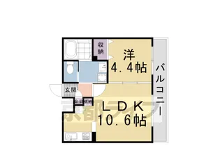 京都府京都市中京区西ノ京東月光町【マンション】の間取り