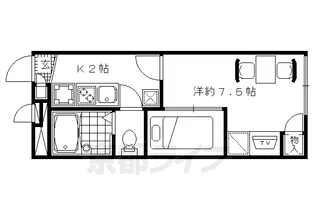 京都府京都市右京区太秦蜂岡町【アパート】の間取り