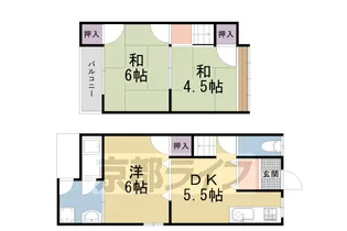 京都府京都市右京区嵯峨野西ノ藤町【一戸建】の間取り