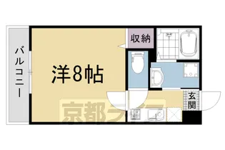 フラッティ天神川三条【3階】の間取り