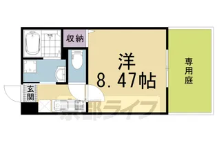 フラッティ天神川三条【1階】の間取り