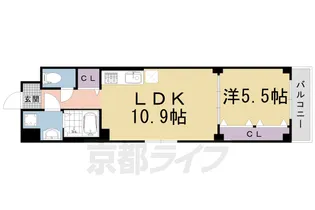 アドマステラス壬生松原【1階】の間取り
