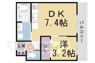 京都府京都市右京区山ノ内荒木町【アパート】の間取り