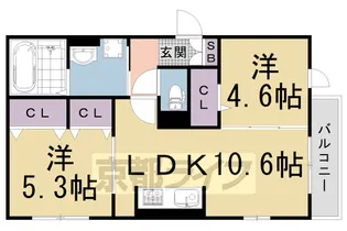 オークテラス西京極【3階】の間取り