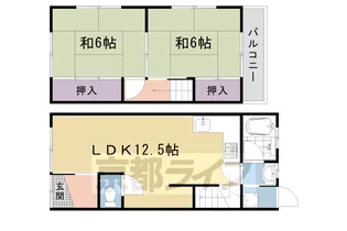 京都府京都市右京区嵯峨折戸町【一戸建】の間取り