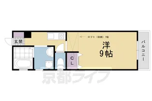 クーネルハイツ桂【202号室】の間取り