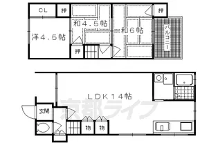 京都府京都市西京区嵐山東海道町【一戸建】の間取り