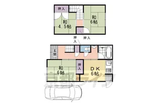京都府京都市西京区御陵荒木町【テラスハウス】の間取り