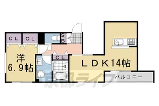 bereo Katsura【102号室】の間取り