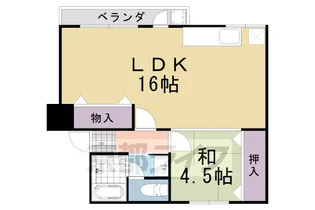 樫原賃貸共同住宅B棟【1階】の間取り