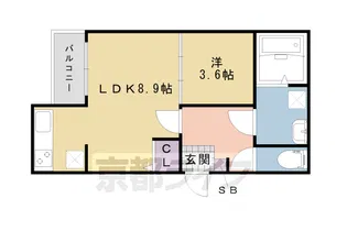 ディアコート桂【101号室】の間取り