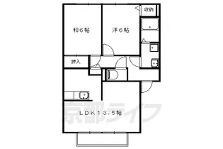 アルデア岸ノ上 ノルテ【202号室】の間取り