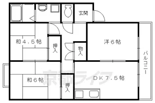 メゾンド・ポンヌフ【102号室】の間取り