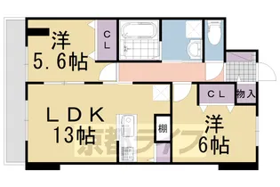 グランレブリー桂川グレイスレジデンス【6階】の間取り