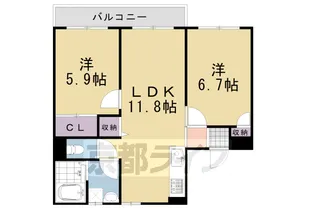 カジュアンB【1階】の間取り