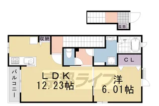 京都府京都市西京区嵐山谷ケ辻子町【アパート】の間取り