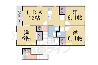 ソレアードⅢ【201号室】の間取り