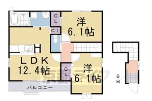 ラ・ボンボニエールⅡ【201号室】の間取り