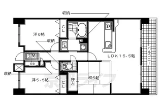 パデシオン六地蔵 ザ・タワーレジデンス【1611号室】の間取り