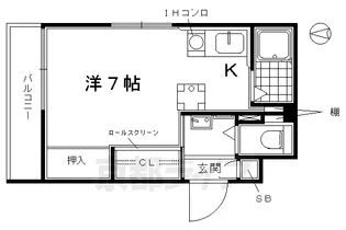 DETOM−1東福寺【215号室】の間取り