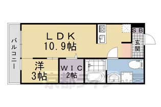 ハートフルスイーツ東向日【201号室】の間取り