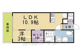 ハートフルスイーツ東向日【103号室】の間取り