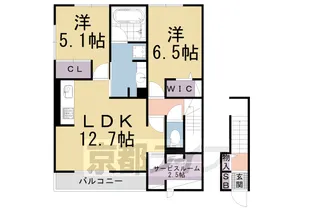パルク西賀茂【C-201号室】の間取り