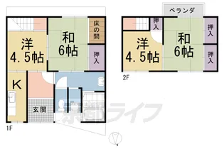 京都府京都市伏見区深草秡川町【一戸建】の間取り