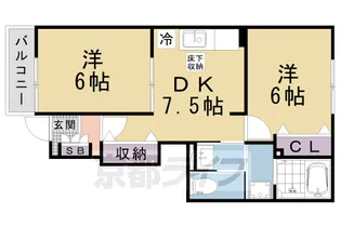 アルモニー・比叡【1階】の間取り