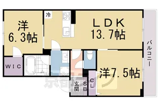 シャーメゾン乙出Ⅲ【202号室】の間取り