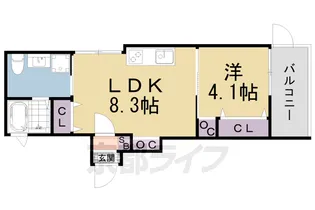 マナーズハウス山科駅前Ⅱ【102号室】の間取り