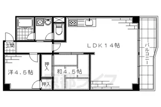 ロイヤルマンション桃山【502号室】の間取り