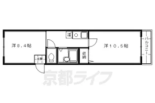 リバーサイド墨染【201号室】の間取り