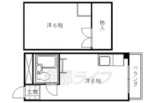 コスモ稲荷【201号室】の間取り