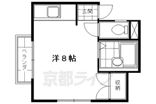 リバーハイツ深草【102号室】の間取り