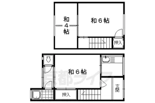 京都府京都市伏見区中島秋ノ山町【テラスハウス】の間取り
