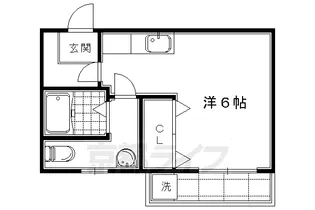 中之町ハイツ【105号室】の間取り