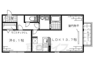 1LDKの間取り画像