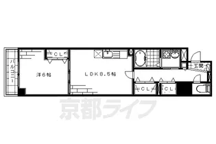 パレス伏見【1階】の間取り