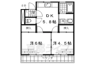 睦コーポ【201号室】の間取り