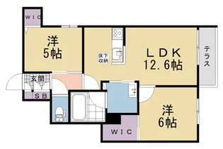 グリーンフィールド桃山【1階】の間取り