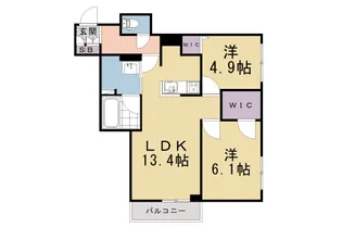 グリーンフィールド桃山【2階】の間取り
